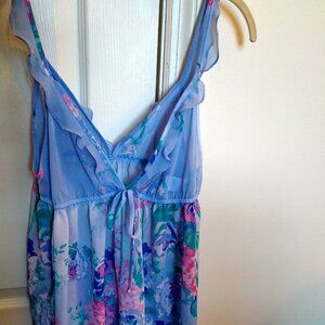 In Bloom sheer blue floral babydoll